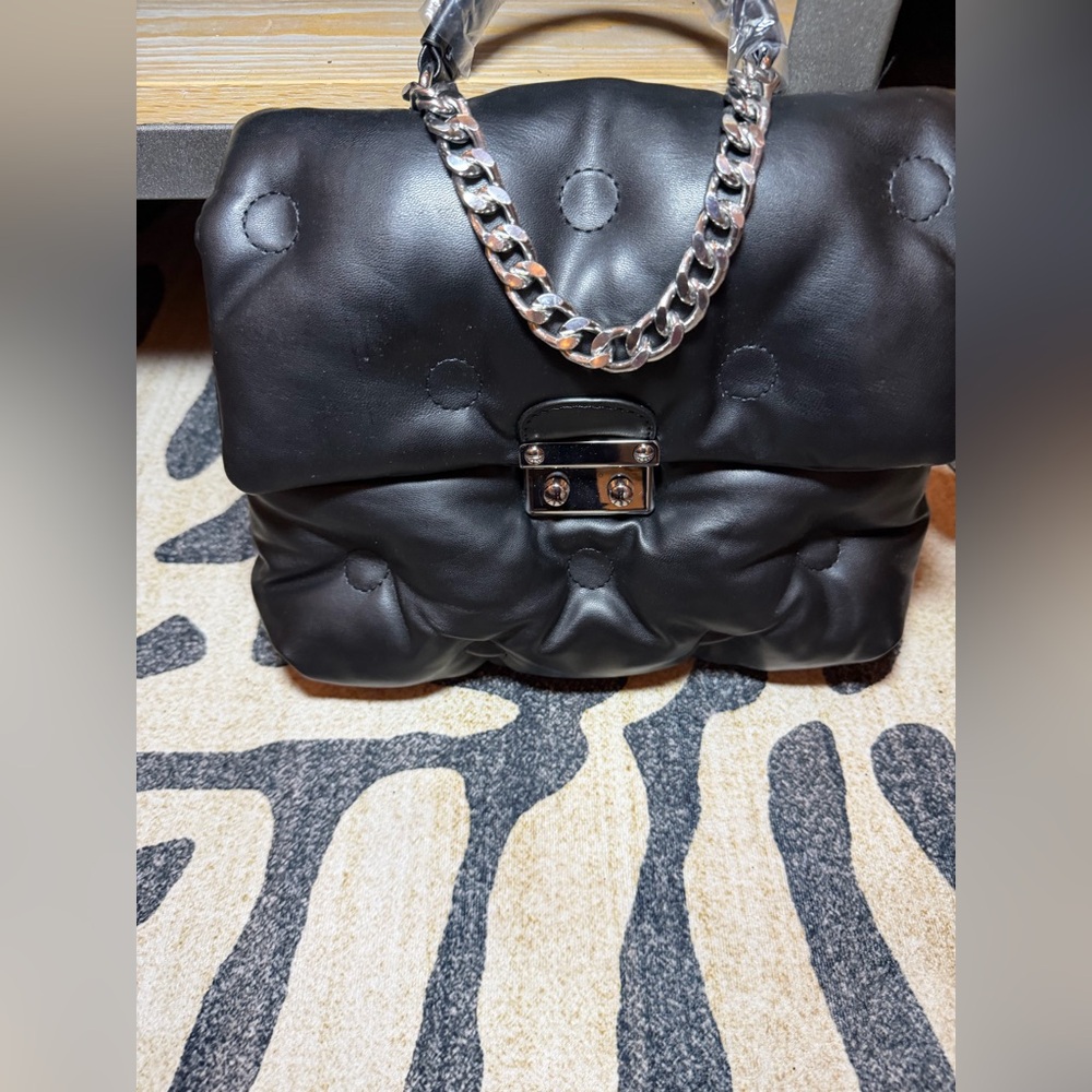 Chic Black Padded Clutch